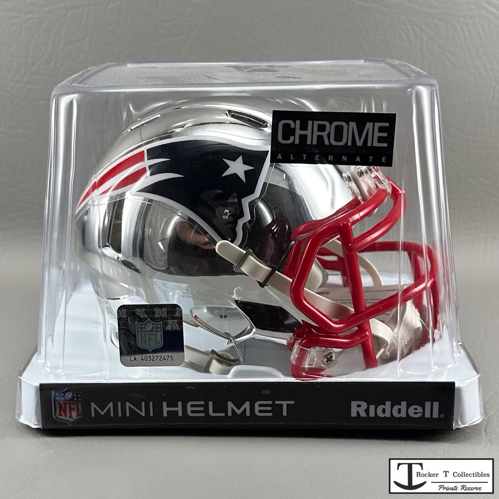 Riddell New England Patriots Chrome Speed Mini Helmet (LAST ONE)
