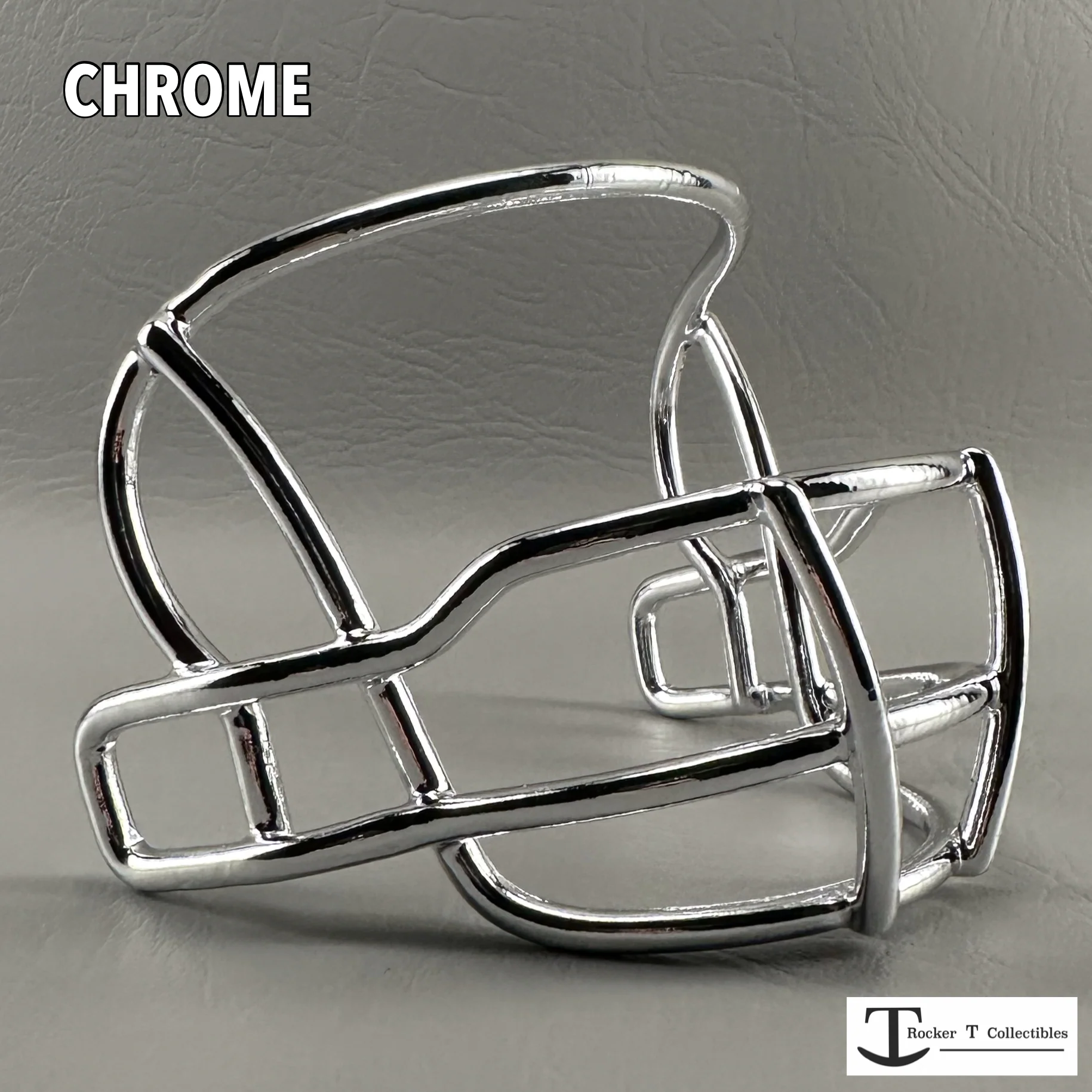 Riddell Revolution G2B-R Metal Mini Helmet Facemask (Chrome Colors) 🟥🟥⬜⬜ - Image 4
