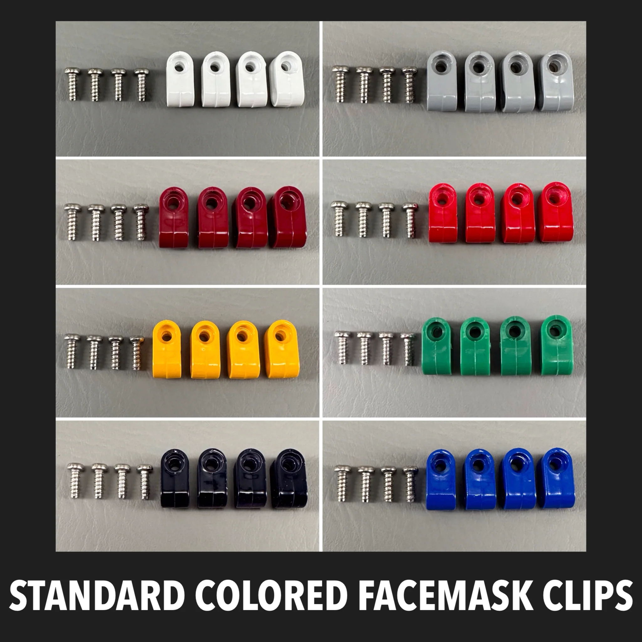 Standard Colored Acrylic Mini Helmet Facemask Clips